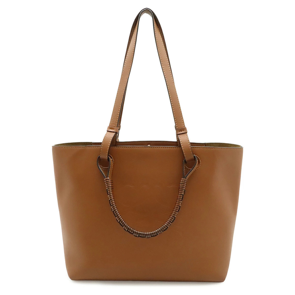 Loewe Anagram Tote Bag Handbag Shoulder Leather Brown